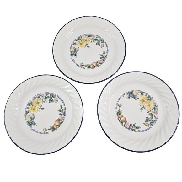 Corelle Corning USA Orchard Rose Floral Center Salad Luncheon Plates - Set of 3 - Picture 1 of 13